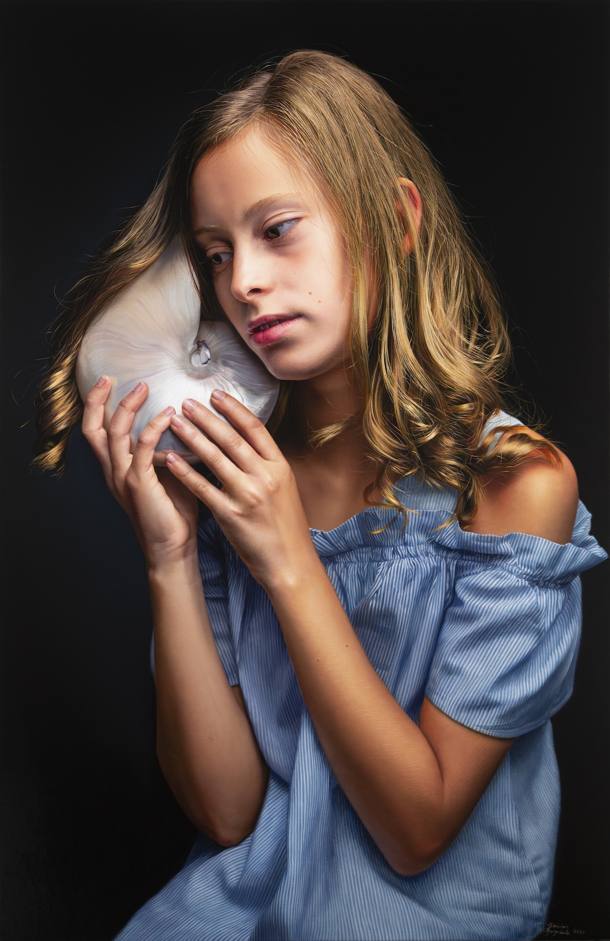Ane, Feb. 2020, Oil on Canvas, 92 x 60 cm, “Ane” Sessions, “Children” Series © Javier Arizabalo
