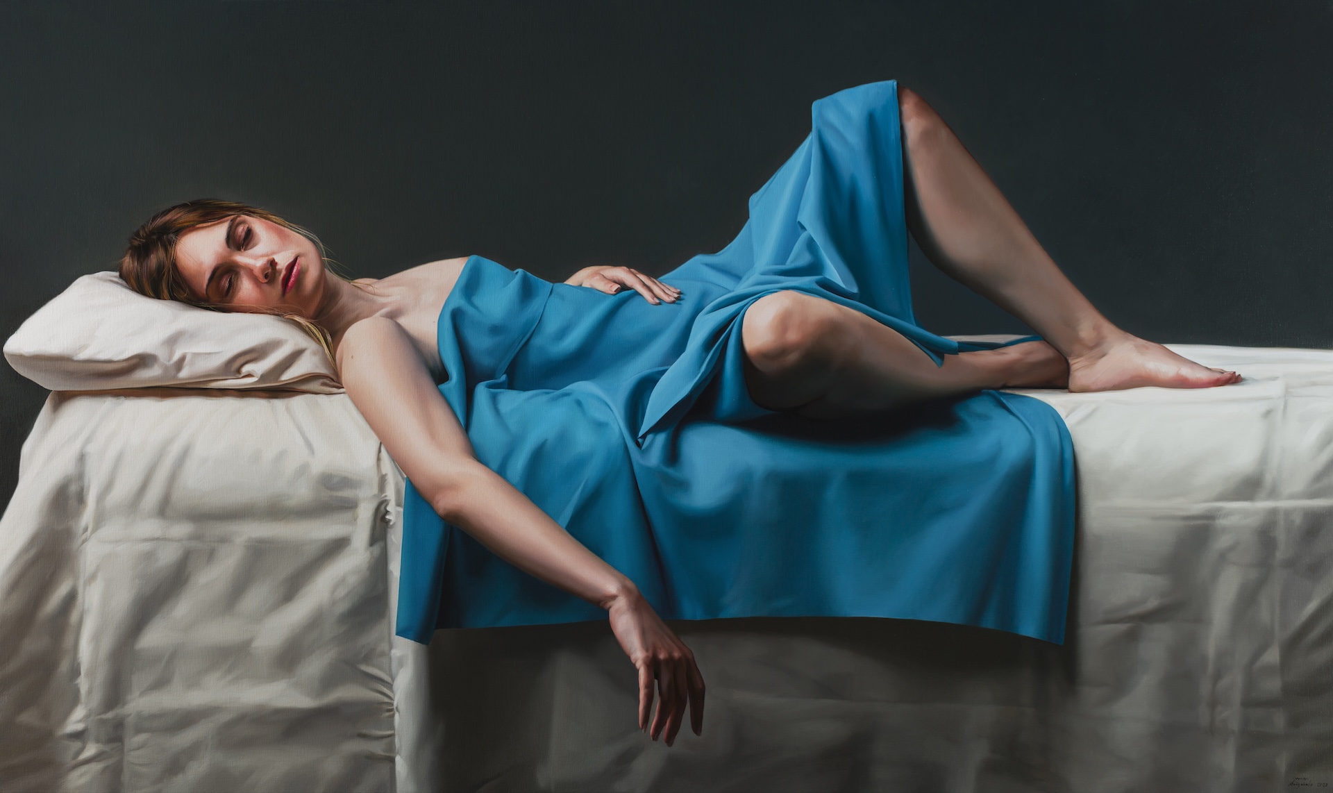 Irene, Jan. 2024, Oil on Canvas, 114 x 195 cm, “Irene” Sessions, “Girls” Series” © Javier Arizabalo