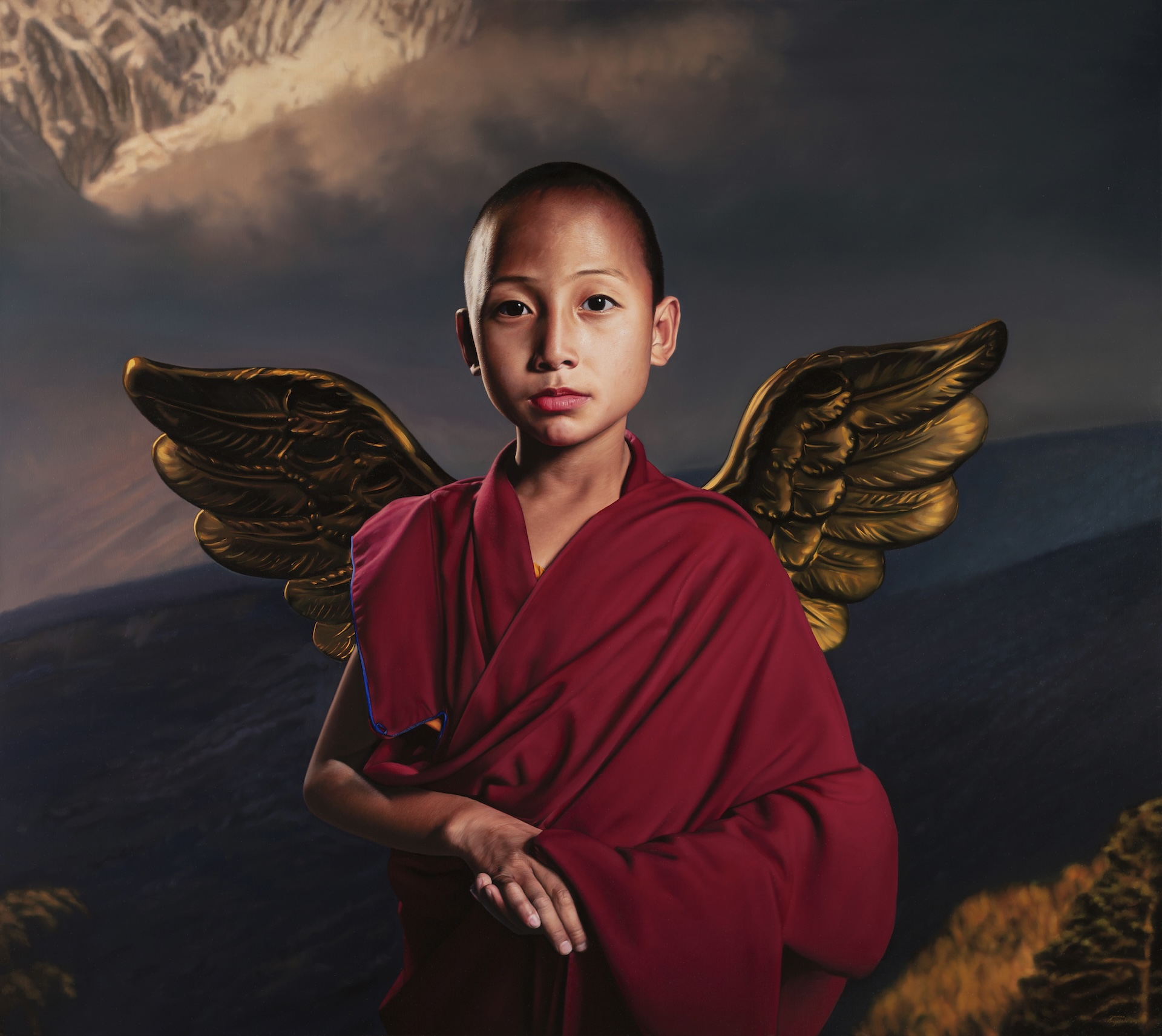 Wings, May 2021, Oil on Canvas, 146 x 130 cm, “Children” Series © Javier Arizabalo
